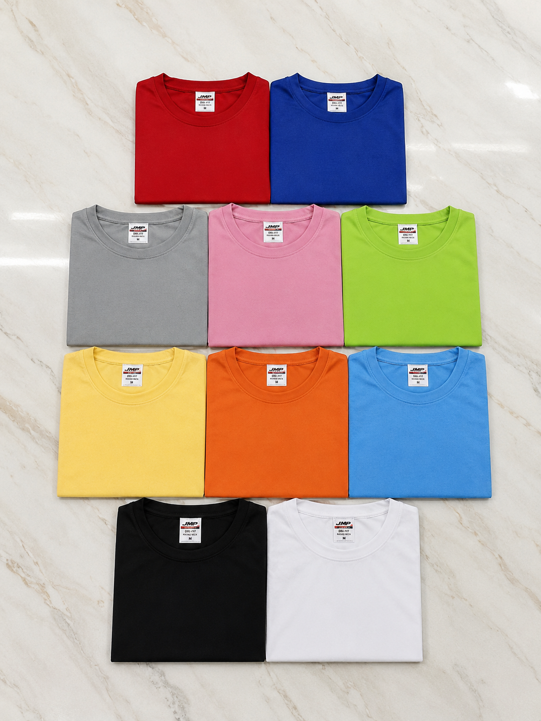 Available round neck T-shirt colors for custom printing